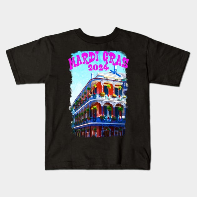 MARDI GRAS 2024 Kids T-Shirt by Cult Classics